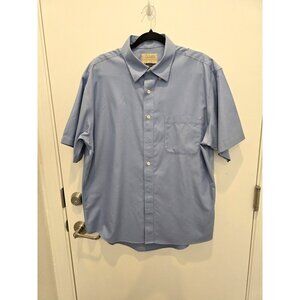 Cabela's Outfitter Men's Blue Short Sleeve Button Up Shirt Size Large